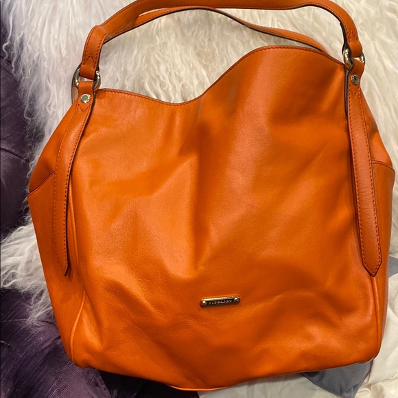 Burberry Burnt Orange LeatherHobo Bag, Lined - Picture 1 of 10